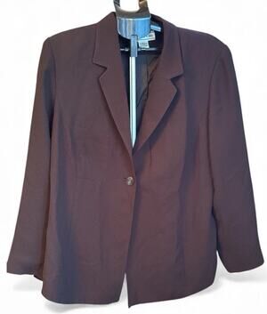 August Max Woman Black One Button Blazer Size 18W